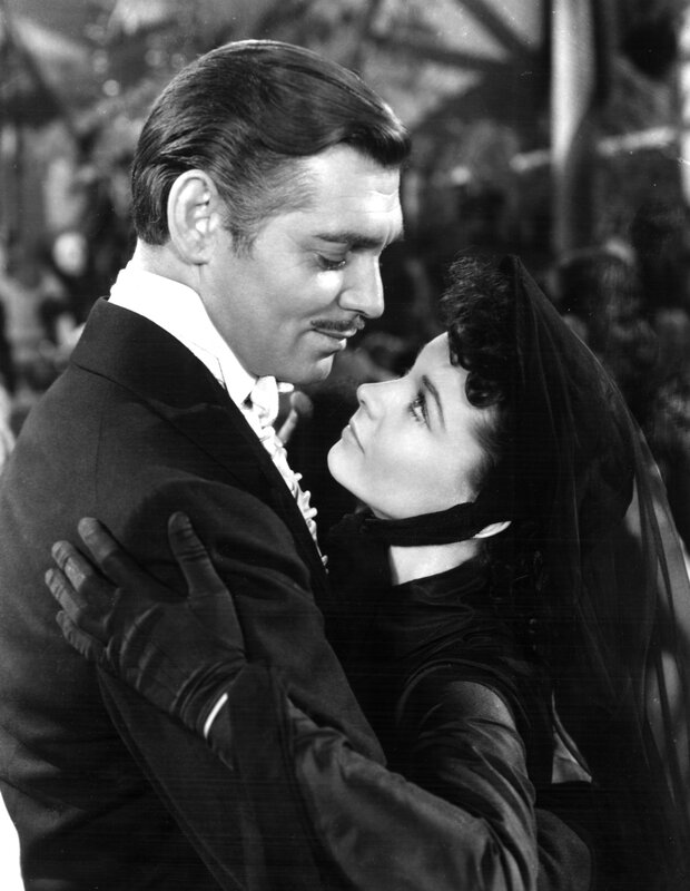 romantic embrace in classic film