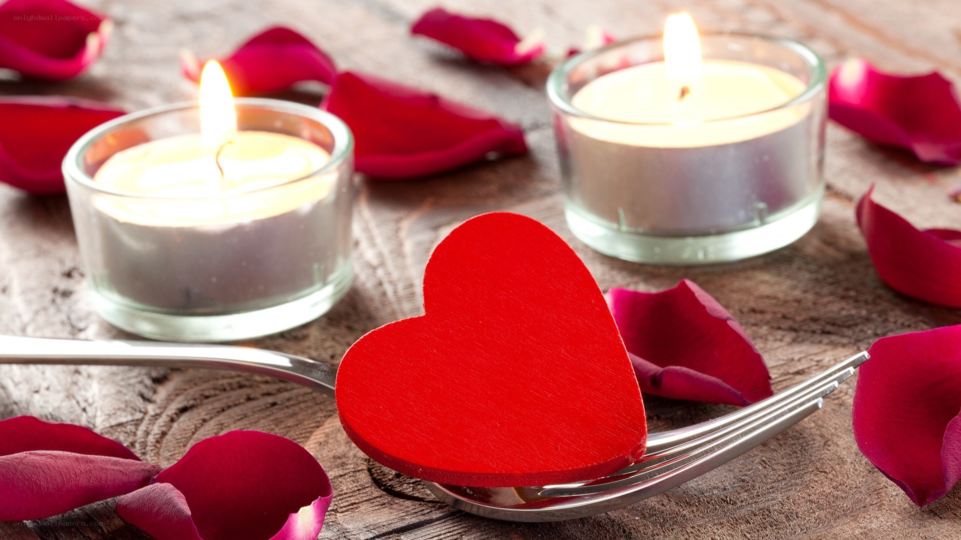 Romantic heart and candles
