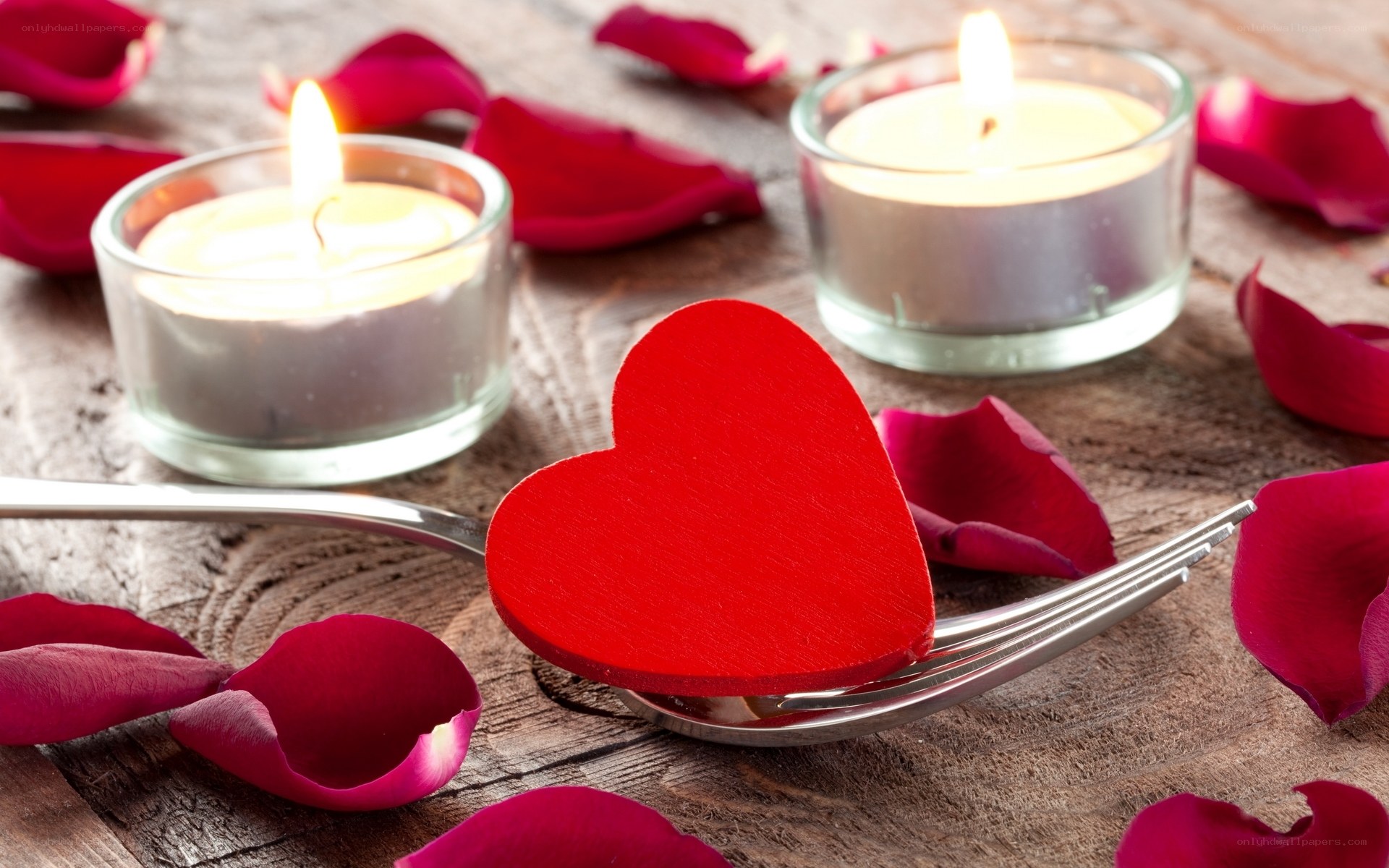 Romantic heart with candles