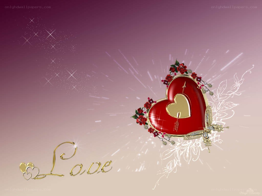 Romantic heart with flowers