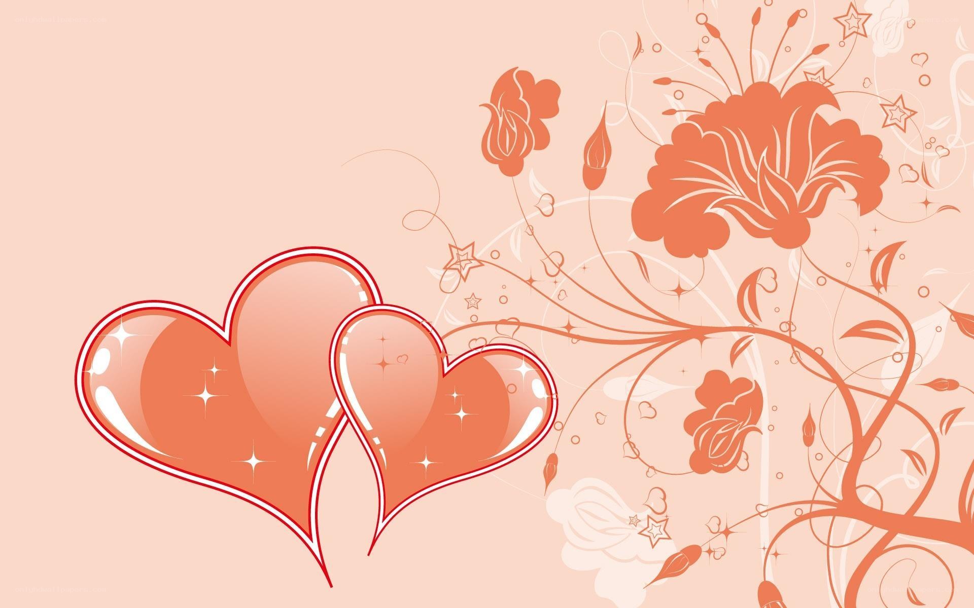 romantic hearts and flowers