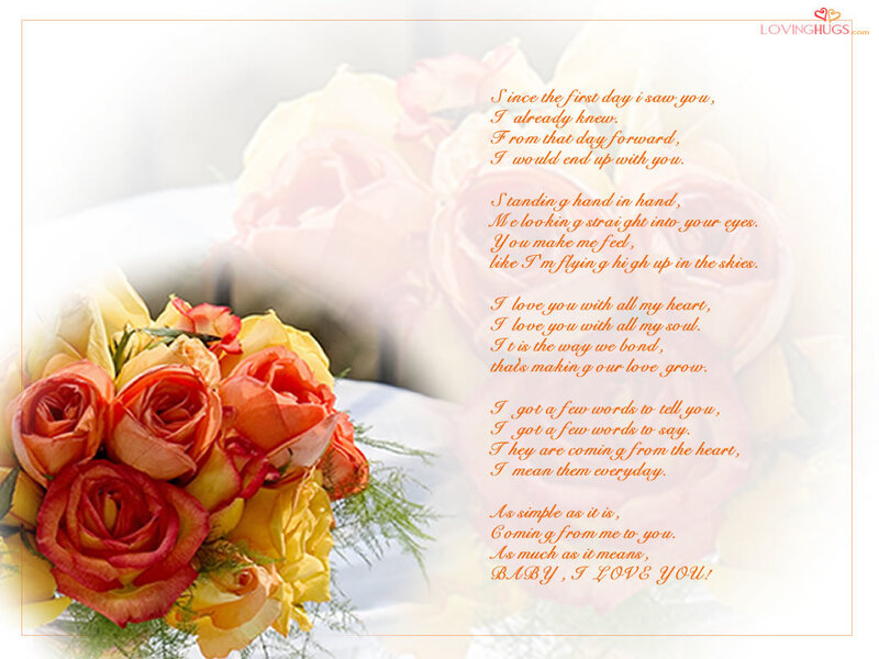 Romantic love poem with roses