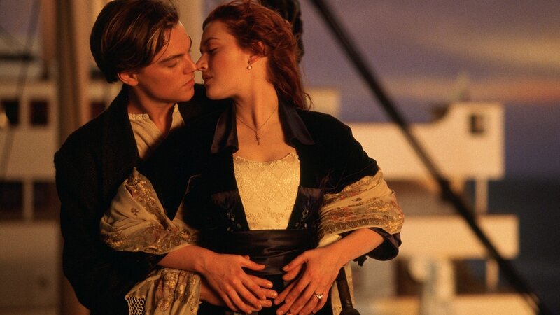 romantic moment on ship deck