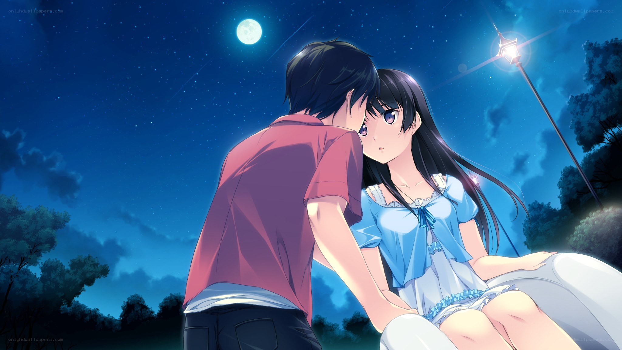 Romantic night under the moon