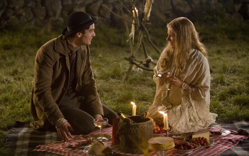 Romantic picnic at night