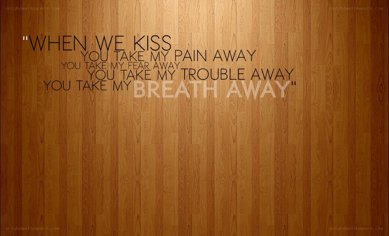 romantic quote on wood