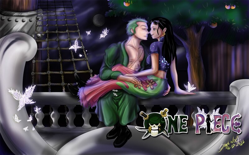 Romantic scene on a ship
