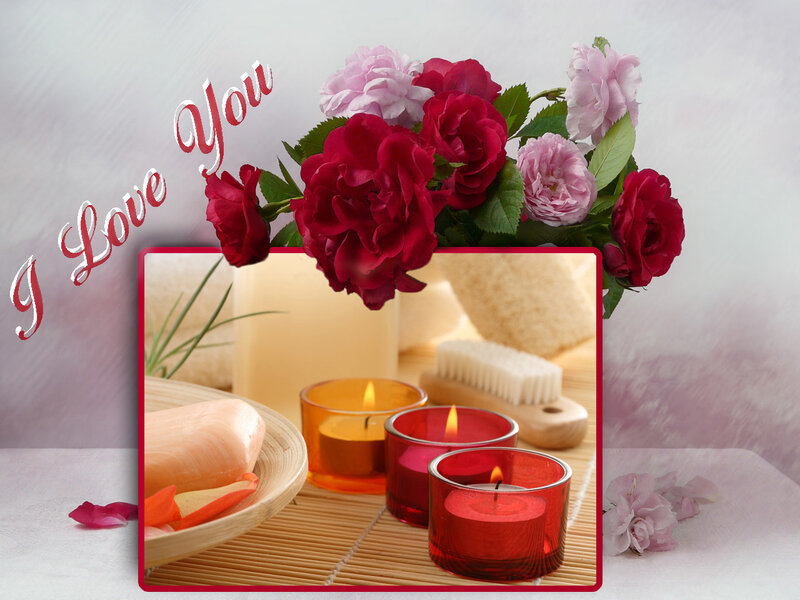 Romantic spa with roses