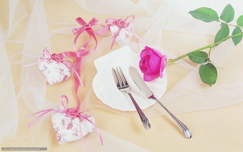 Romantic table setting with rose
