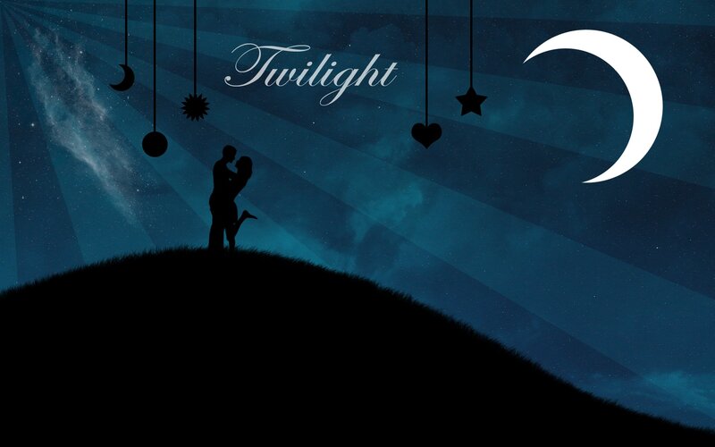 Romantic twilight silhouette