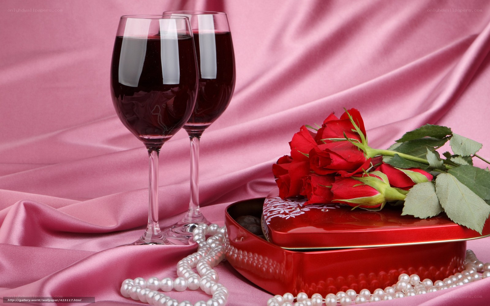 Romantic wine and roses