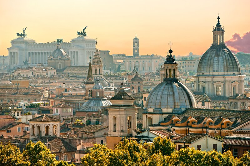 Rome Cityscape at Sunset — Orange