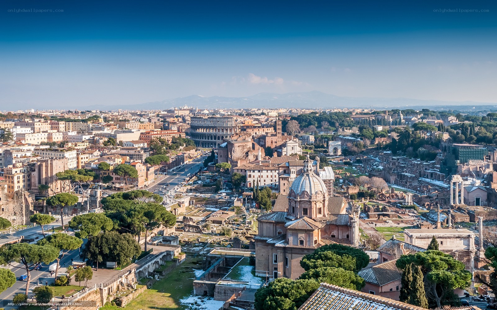 Rome cityscape with Colosseum