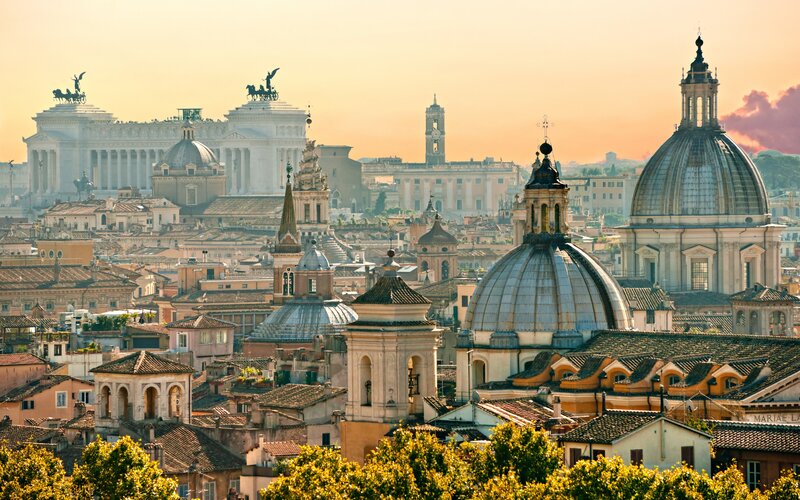 Rome Skyline at Sunset — Orange