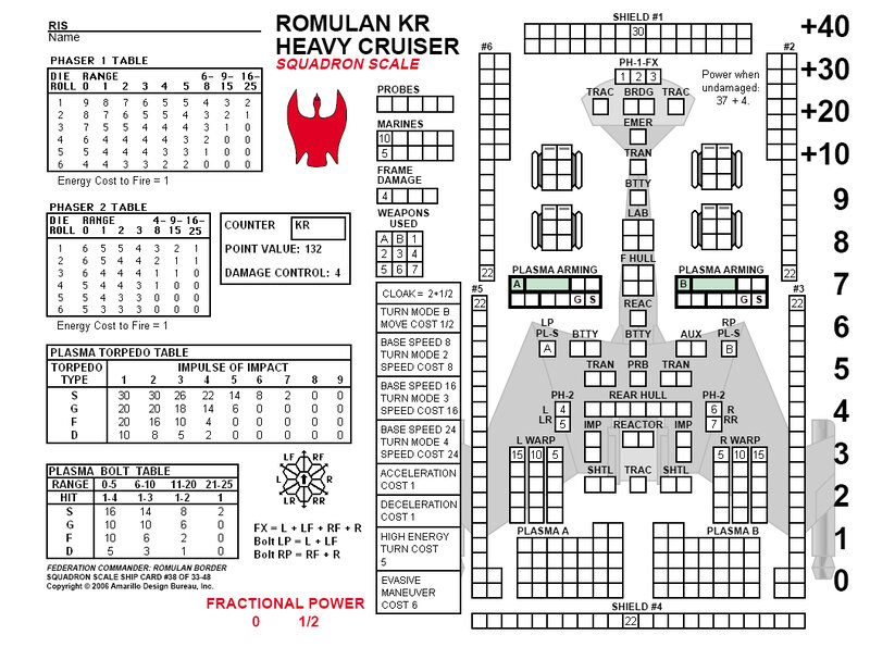Romulan KR Heavy Cruiser ship card