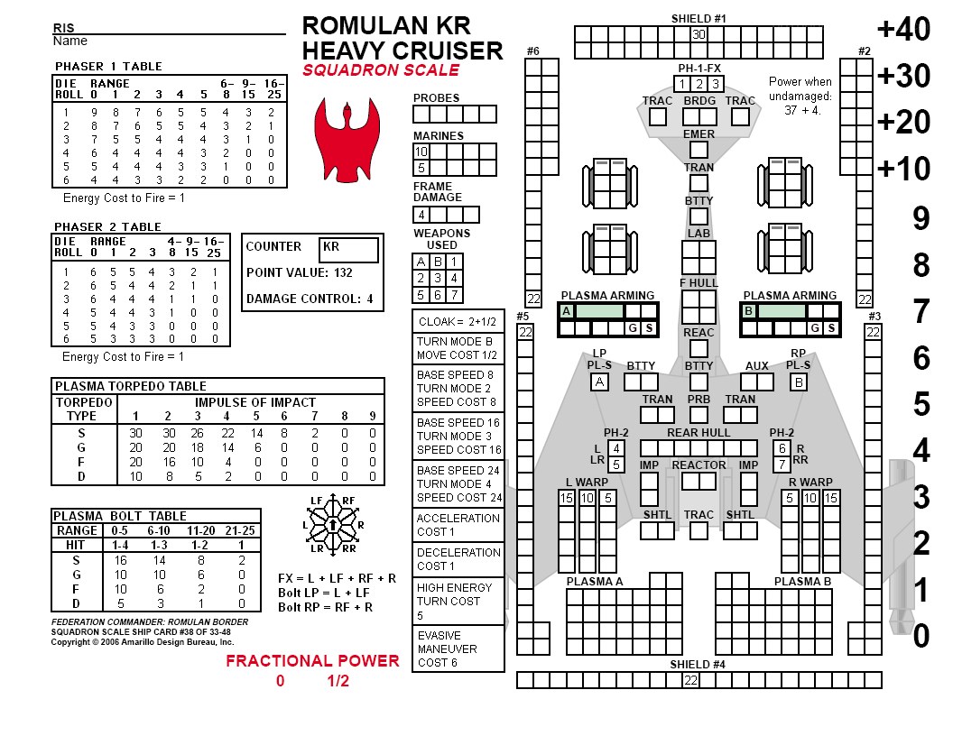Romulan KR Heavy Cruiser ship card