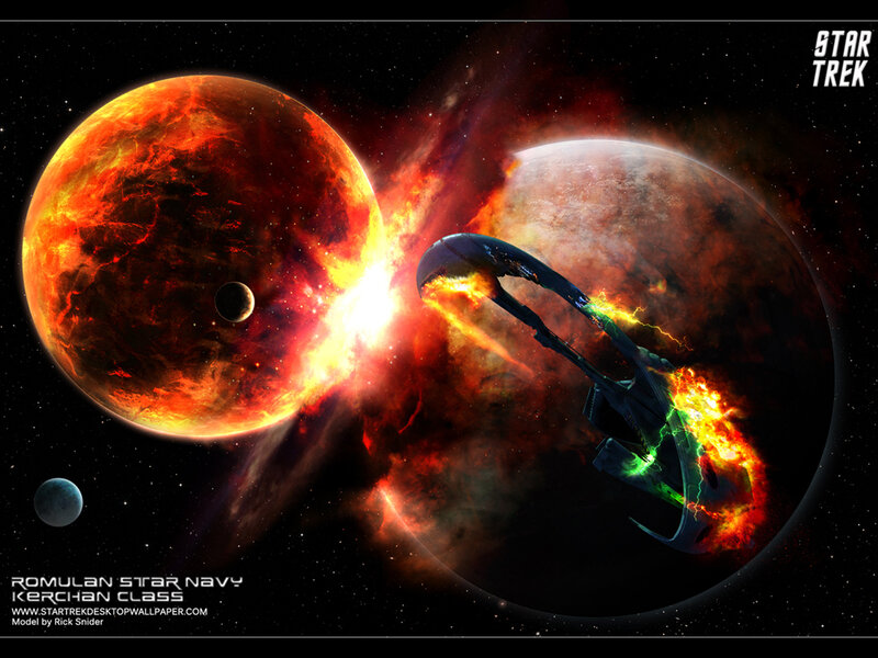 Romulan Warship in Space