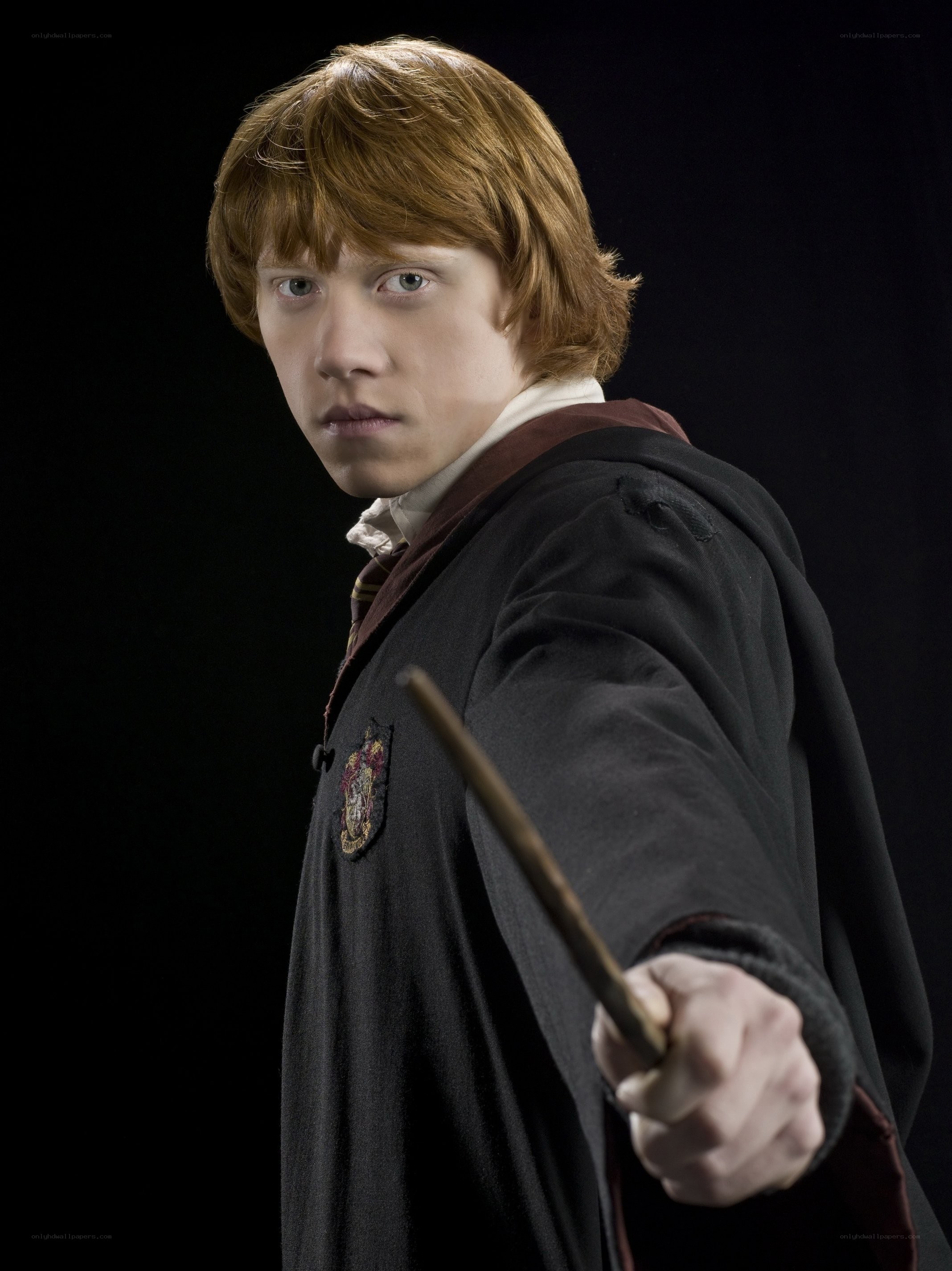 Ron Weasley with wand