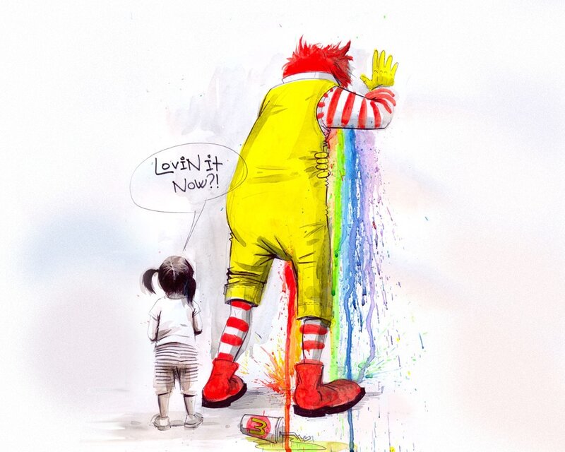 Ronald McDonald and a child