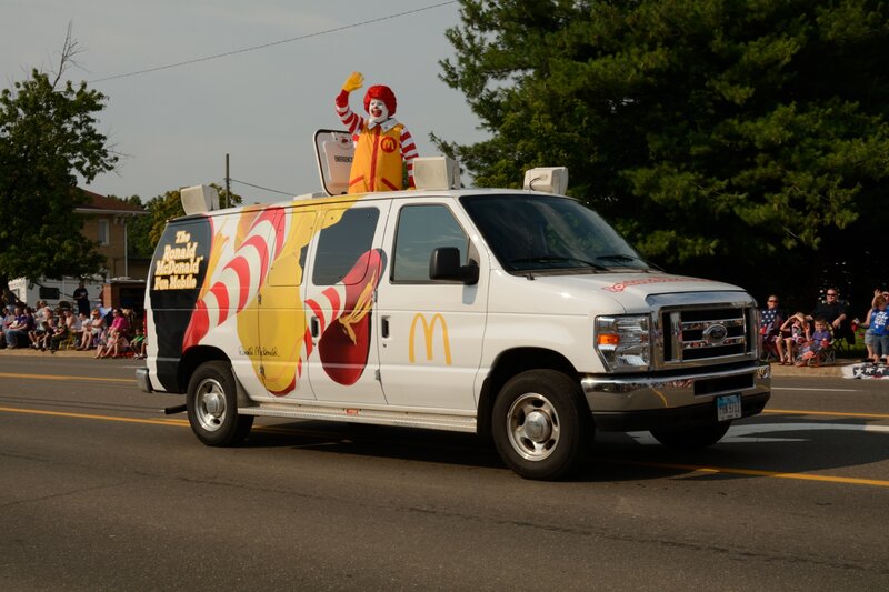 Ronald McDonald on Van