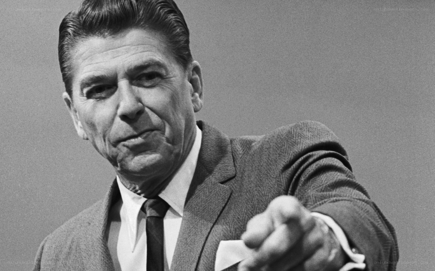 Ronald Reagan pointing at camera