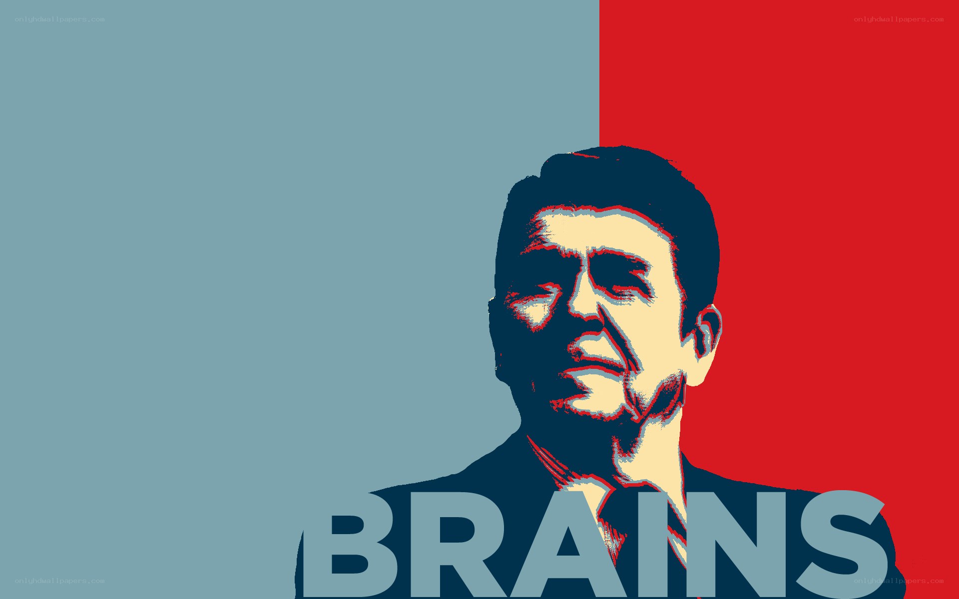 Ronald Reagan portrait with text