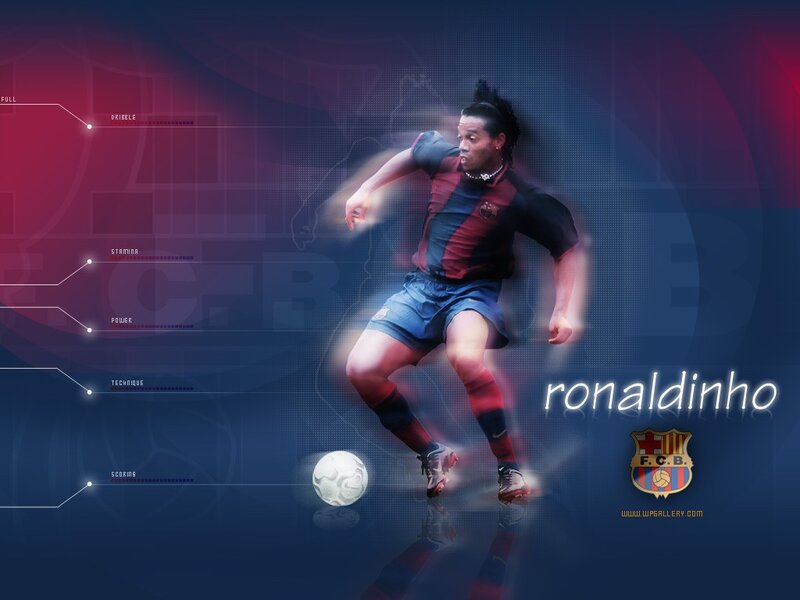 Ronaldinho in action for FC Barcelona