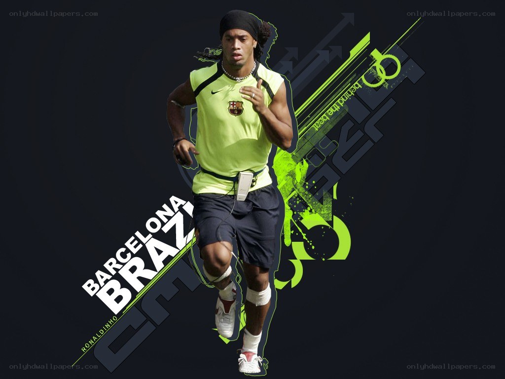 Ronaldinho running for Barcelona