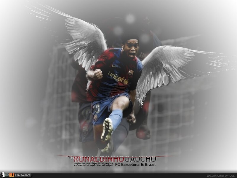 Ronaldinho with angel wings