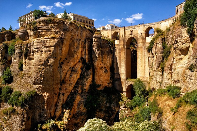 Ronda Bridge and Cliffs — Blue, Dramatic