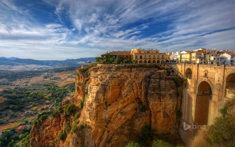 Ronda Bridge and Town — Blue