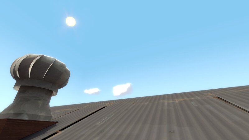 Roof vent under sunny sky