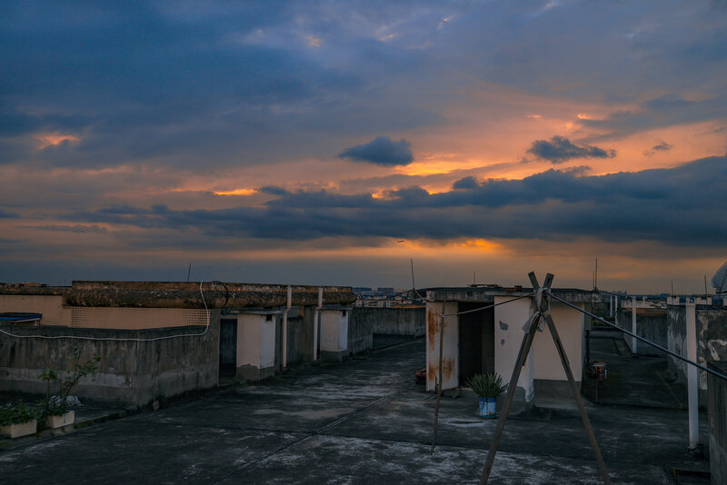 Rooftop at Sunset — Orange