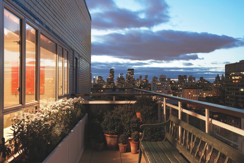 Rooftop balcony with city view