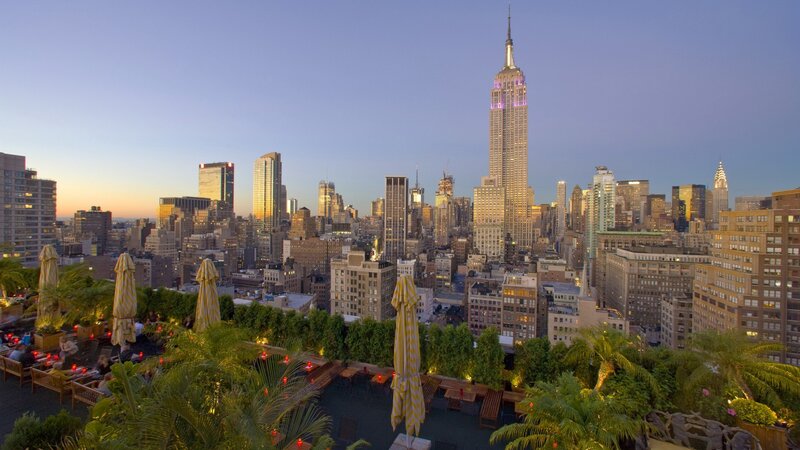 Rooftop bar with Empire State Building view