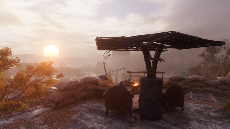 Rooftop Campsite at Sunset