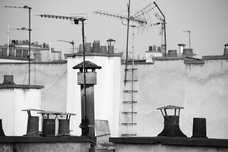 rooftop chimneys and antennas