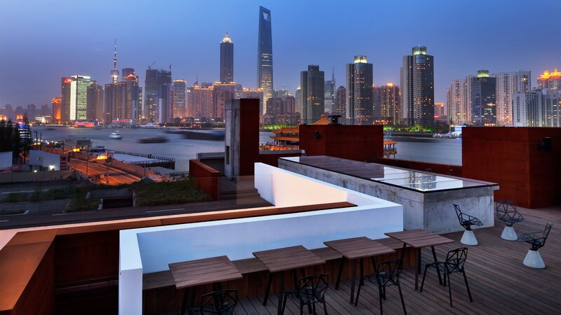 Rooftop Dining Area — Blue
