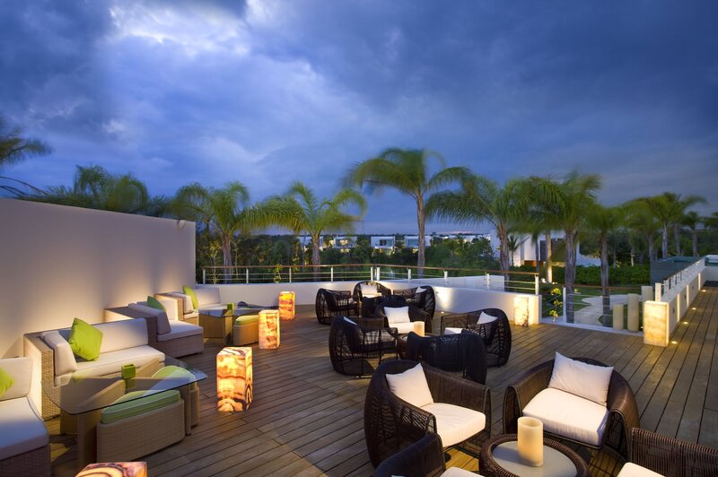 Rooftop Lounge Area — Blue