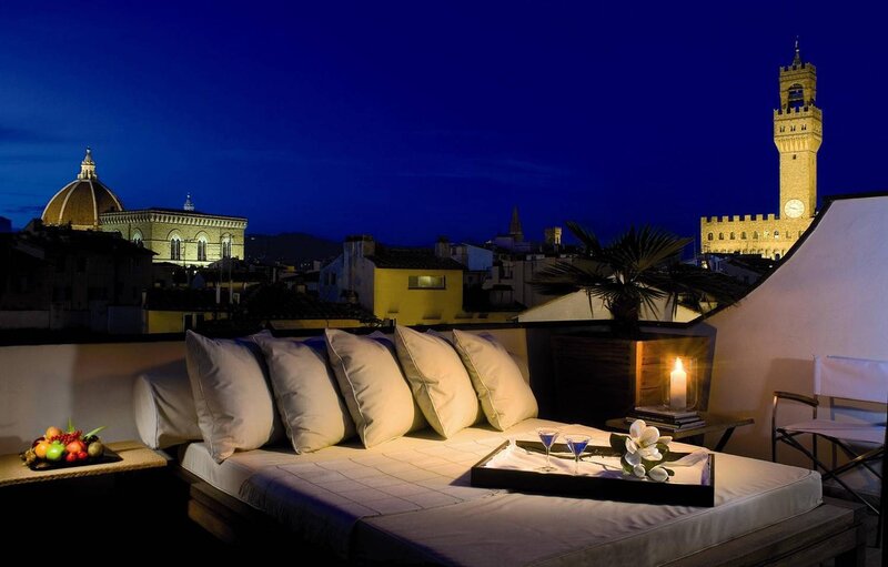 Rooftop Lounge at Night