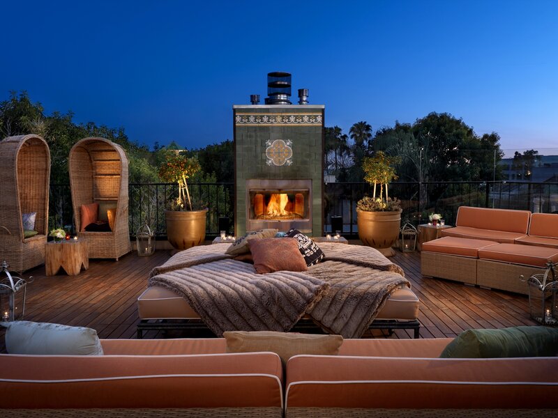 Rooftop Lounge with Fireplace