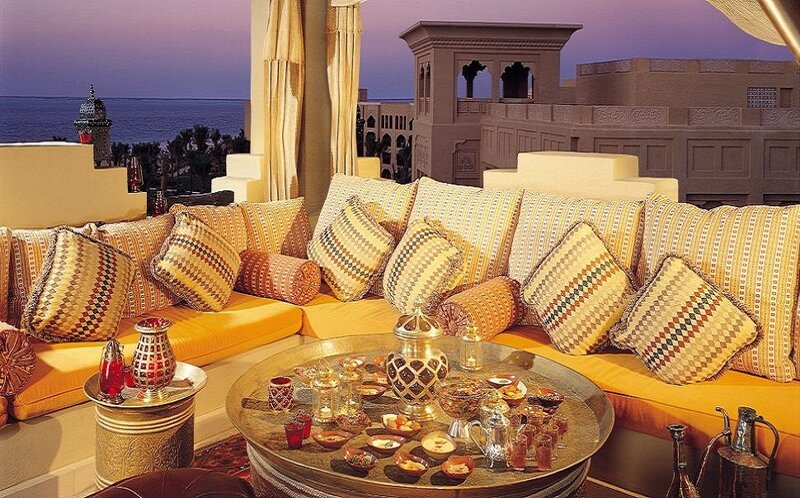 Rooftop lounge with ocean view