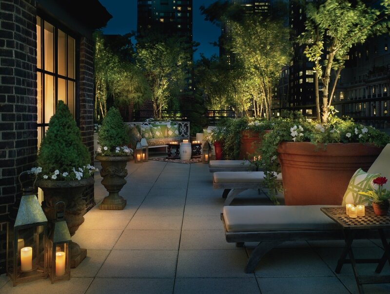Rooftop Patio at Night