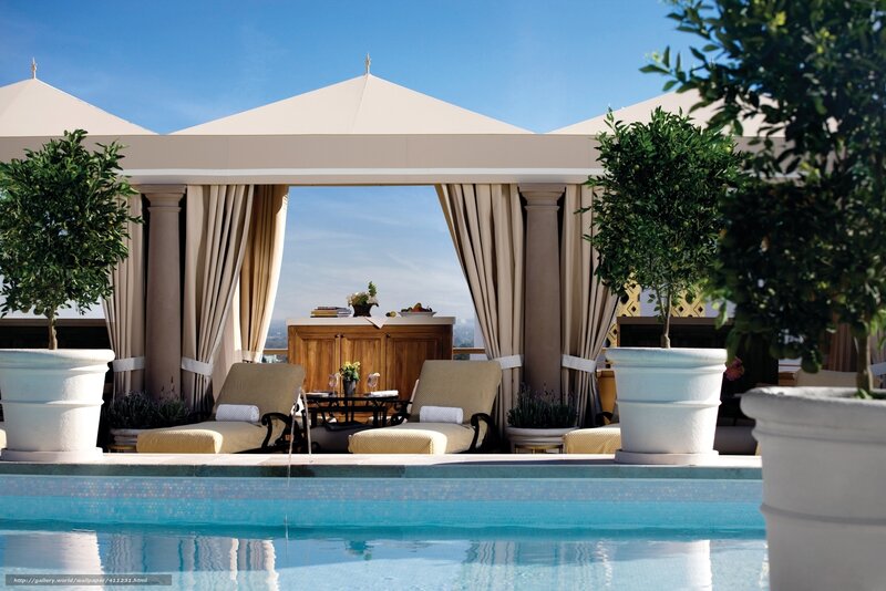 Rooftop Pool Cabana — Blue