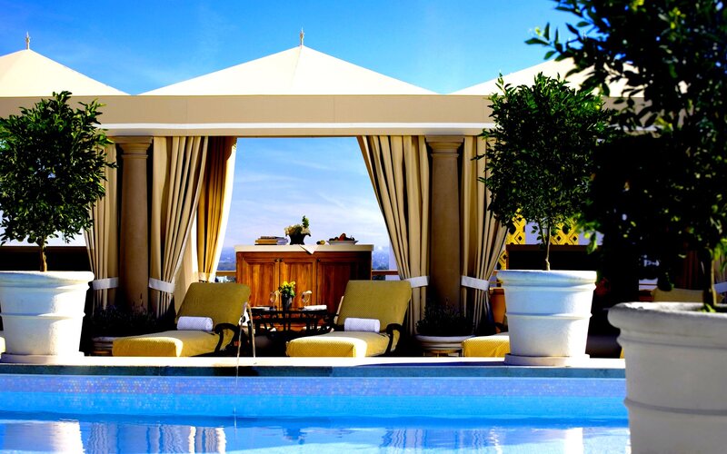 Rooftop Pool Lounge — Blue