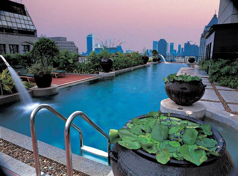 Rooftop pool with city view