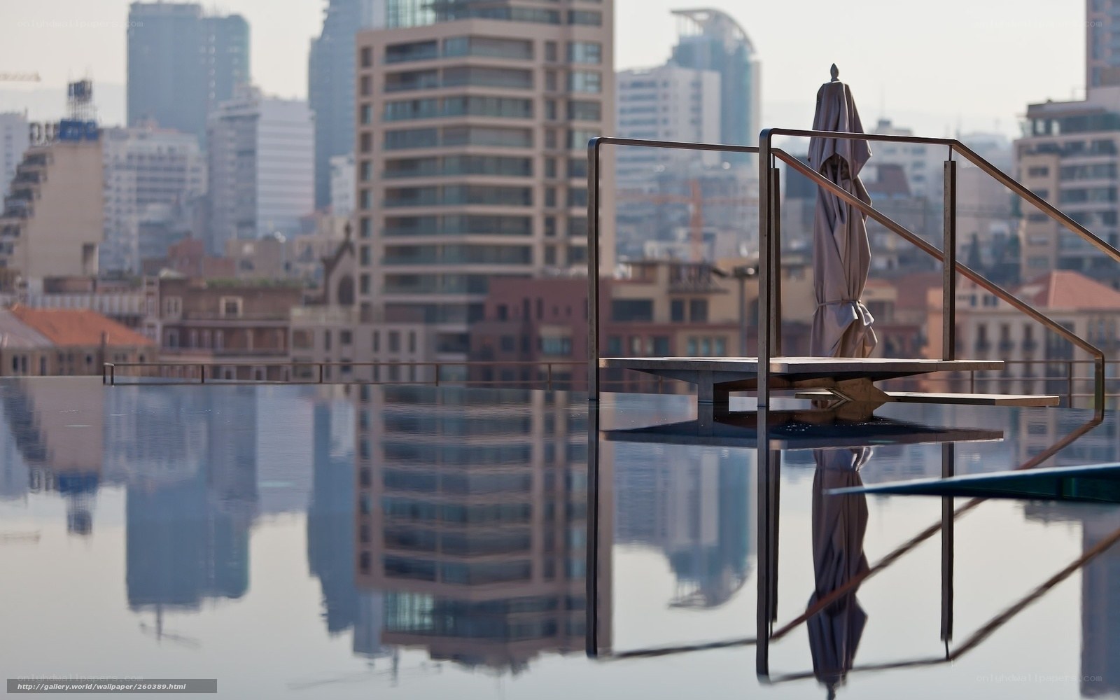 Rooftop pool with city view