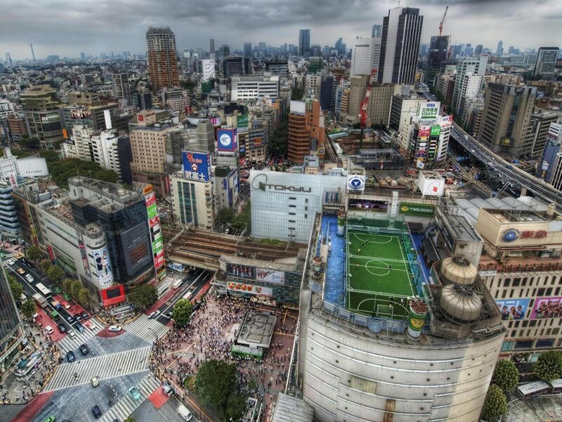 Rooftop Soccer Field — Gray, Dramatic, Afternoon, Photograph