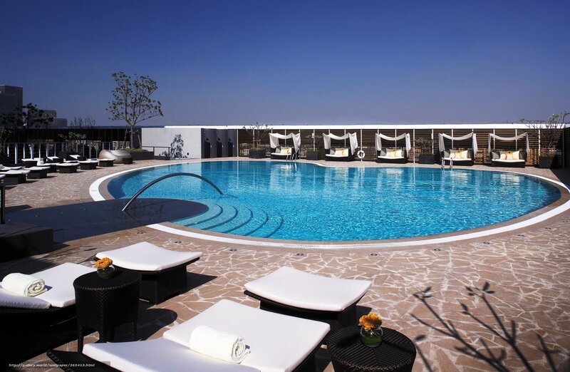 Rooftop Swimming Pool — Blue, Serene