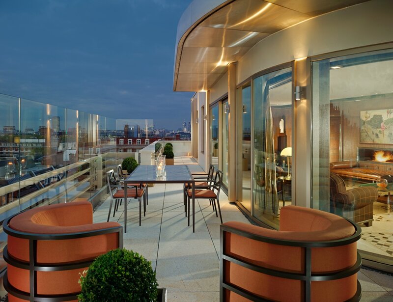 Rooftop terrace with city view